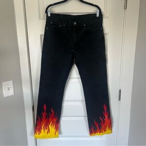 Levi’s Bootcut Jeans 527 with Flames painting on legs